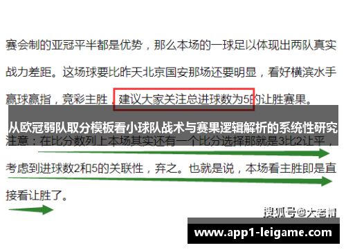 从欧冠弱队取分模板看小球队战术与赛果逻辑解析的系统性研究 从欧冠弱队取分模板看小球队战术与赛果逻辑解析的系统性研究